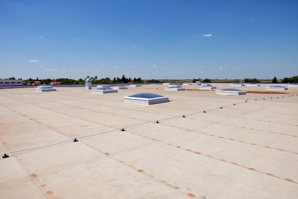 A commercial roof like this one will stay safe as long as you have it regularly inspected.